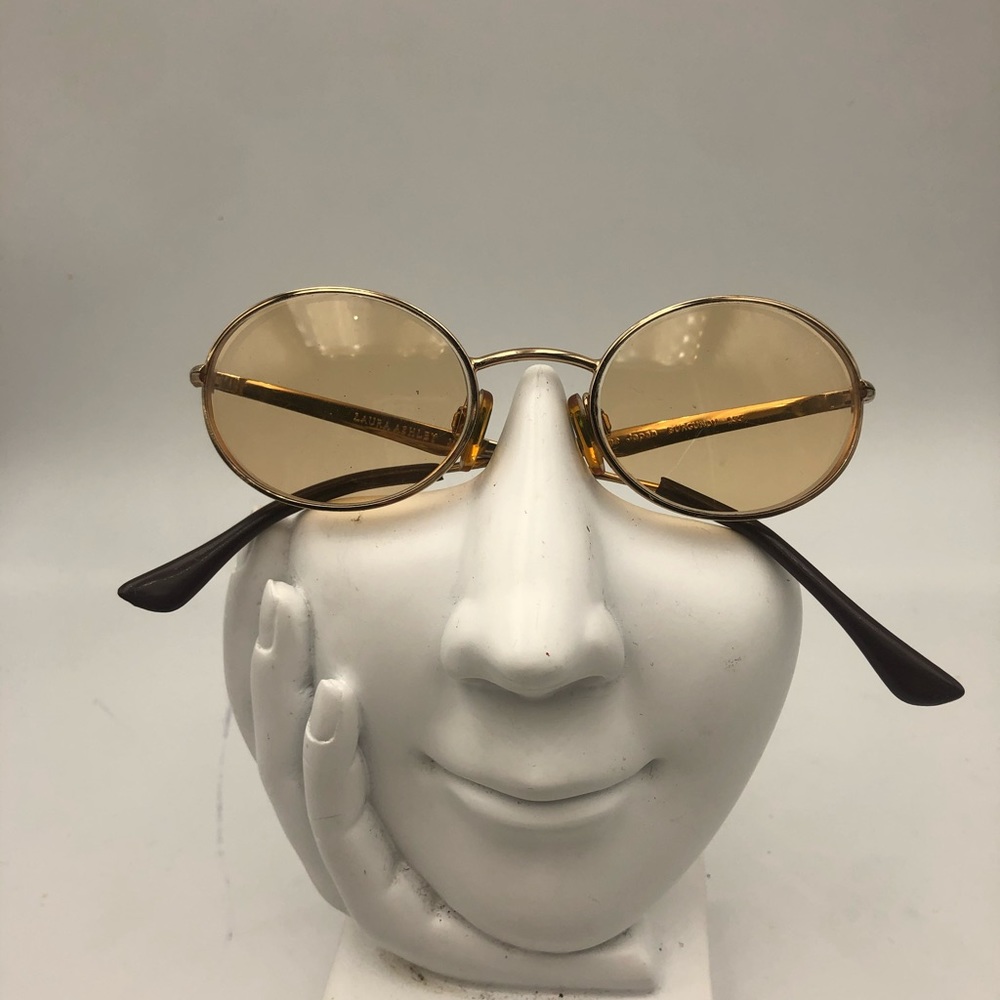 Vintage Laura Ashley Jaine Gold Oval Sunglasses Frames